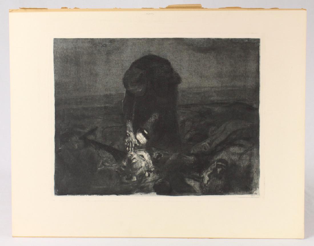 Kathe Kollwitz SCHLACHTFELD ETCHING & AQUATINT 1921: Details: Kathe Kollwitz SCHLACHTFELD ETCHING & AQUATINT 1921 German Expressionism Bauernkrieg Cycle Peasant War Cycle Original Artwork 20th Century This piece is a later impression of an etching and a