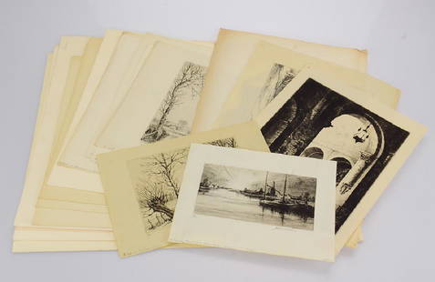 16pcs Herman Armour Webster ETCHINGS & LITHOGRAPHS 20th: Details: 16pcs Herman Armour Webster ETCHINGS & LITHOGRAPHS 20th Century Artist Signed Estate Stamp Fine Impressions Fine Condition Decorative Original Artwork These 14 etchings and 2 lithographs by