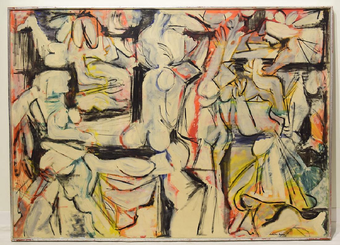 Abstract Expressionist Painting SALVATORE GRIPPI Artist: Details: Abstract Expressionist Painting SALVATORE GRIPPI Artist Signed Oil On Canvas Decorative New York School Artwork Ithaca College NY Collectible Original Art This abstract expressionist oil pai