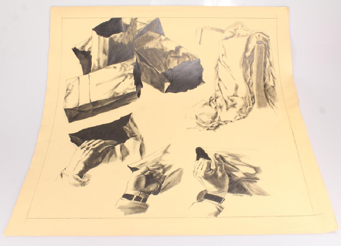 Study In Pencil SALVATORE GRIPPI 1976 Artist Signed: Details: Study In Pencil SALVATORE GRIPPI 1976 Artist Signed Still-Life Forms Hands Drawing New York School Abstract Expressionist Artist Original Artwork Ithaca NY This pencil study of hands and sti