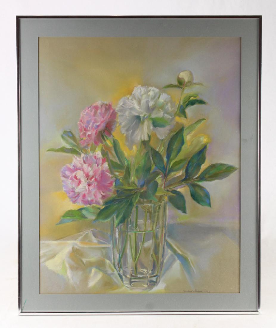 Artist Signed Drawing ROSALIND GRIPPI 1992 Still-Life: Details: Artist Signed Drawing ROSALIND GRIPPI 1992 Still-Life Peonies Framed Pastel New York School Ithaca NY Original Artwork Unique Art Decorative Salvatore GrippiThis pastel still-life is signed
