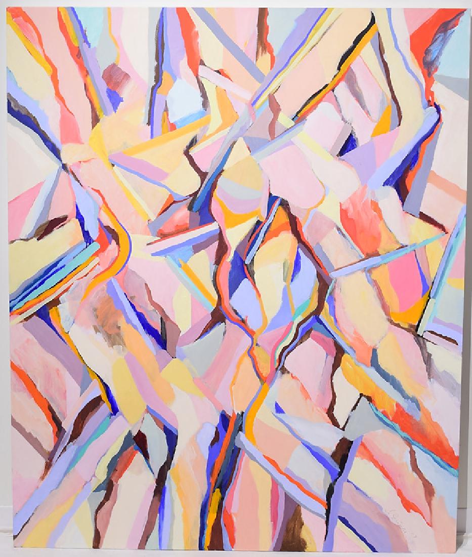 Geometric SALVATORE GRIPPI OIL ON CANVAS Artist Signed: Details: Geometric SALVATORE GRIPPI OIL ON CANVAS Artist Signed 2007 Abstract Expressionist New York School Decorative Home/Office/Studio Original Artwork Unique This oil on canvas bears the signature