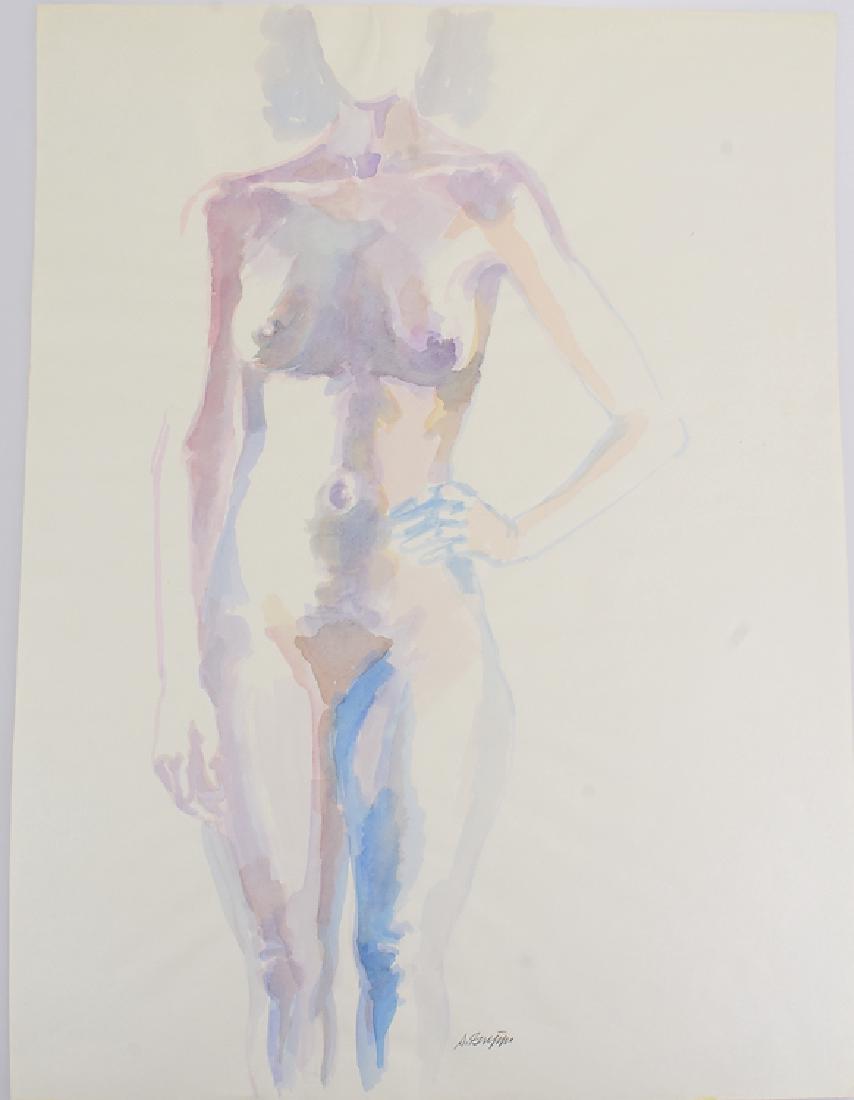 Artist Signed Nude SALVATORE GRIPPI WATERCOLOR Vintage: Details: Artist Signed Nude SALVATORE GRIPPI WATERCOLOR Abstract Expressionist New York School Decorative Home/Office/Studio Original Artwork Unique Vintage This watercolor bears the signature of its 