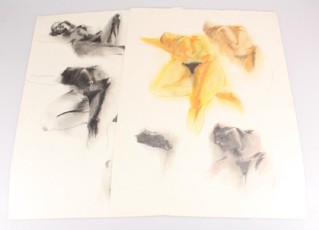 2pcs Pencil & Pastel SALVATORE GRIPPI NUDE STUDIES New: Details: 2pcs Pencil & Pastel SALVATORE GRIPPI NUDE STUDIES New York School Artist Human Figure Art Abstract Expressionist Decorative Original Artwork Ithaca NYThese 2 pencil and pastel nude studies