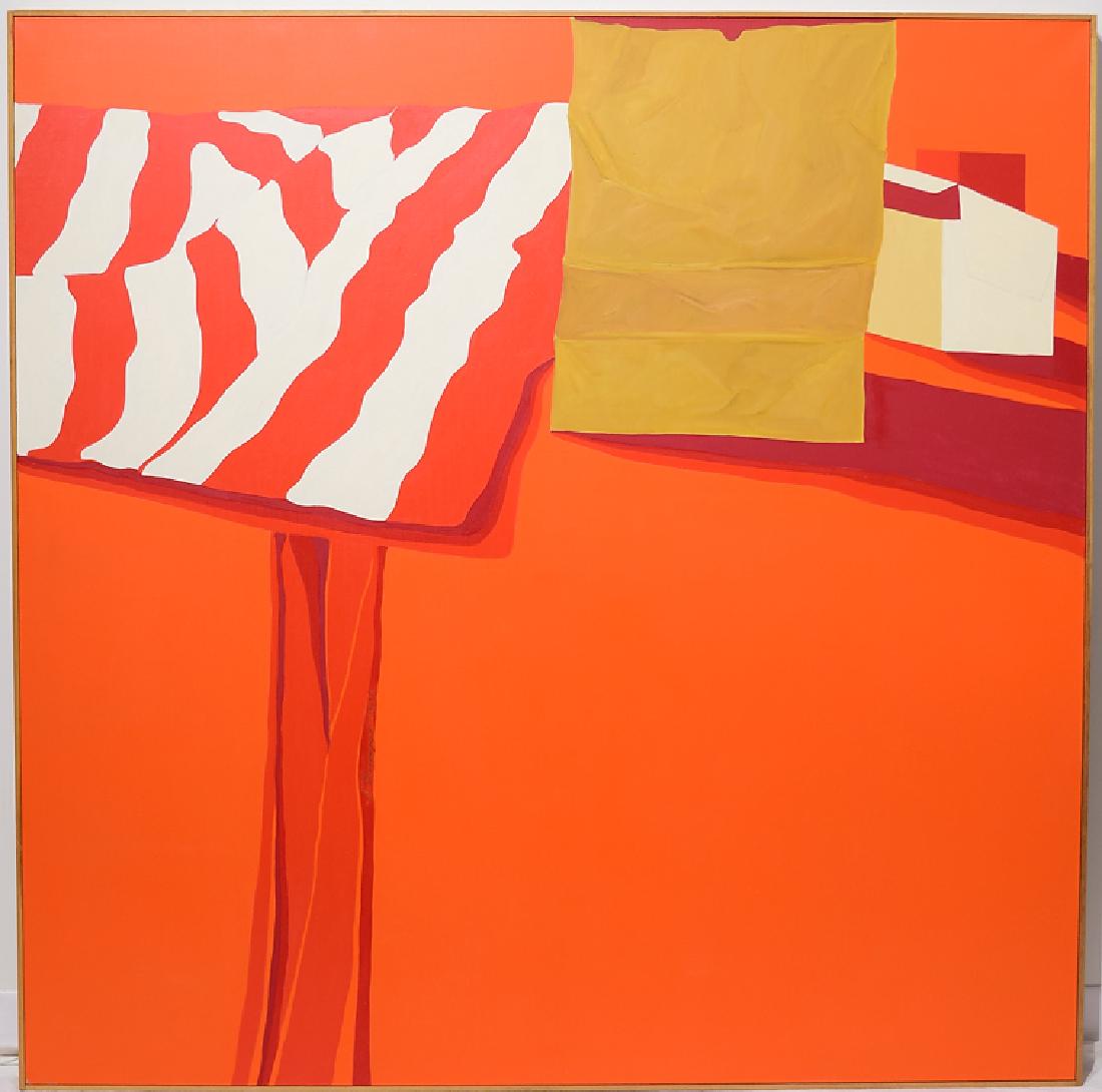 Pop-Expressionist Painting SALVATORE GRIPPI OIL ON: Details: Pop-Expressionist Painting SALVATORE GRIPPI OIL ON CANVAS 1972 Artist Signed New York School Original Artwork Home/Office/Studio Decoration Art This pop-expressionist still-life oil painting 