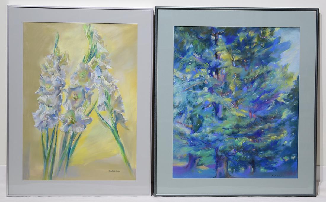 2pcs Pastel Still-Life ROSALIND GRIPPI DRAWINGS Framed: Details: 2pcs Pastel Still-Life ROSALIND GRIPPI DRAWINGS Framed Decorative Treman Park Ithaca NY Original Expressionist Artwork Salvatore Grippi New York School ArtThese 2 framed expressionist still-