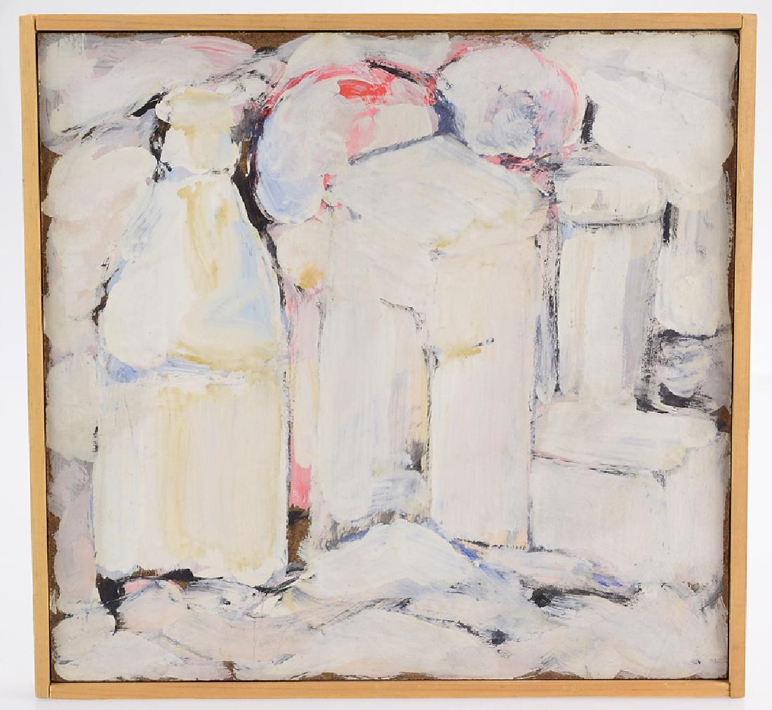 Oil On Board SALVATORE GRIPPI ABSTRACT EXPRESSIONIST: Details: Oil On Board SALVATORE GRIPPI ABSTRACT EXPRESSIONIST STILL-LIFE 1958 New York School Painting Decorative Original Artwork Unique Art Ithaca NY This oil on board abstract expressionist still-