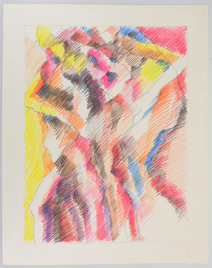 Figurative Abstract Expressionist SALVATORE GRIPPI 1993: Details: Figurative Abstract Expressionist SALVATORE GRIPPI 1993 Artist Signed New York School Colored Pencil Original Artwork Decorative Unique Ithaca NY Art This figurative abstract expressionist c