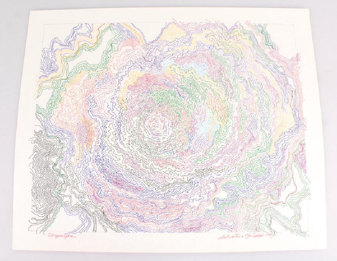 Abstract Expressionist Drawing SALVATORE GRIPPI VOYAGES: Details: Abstract Expressionist Drawing SALVATORE GRIPPI VOYAGES GEL PEN ON PAPER 1997 New York School Decorative Original Ithaca College NY Artwork Art This abstract expressionist piece in gel pens