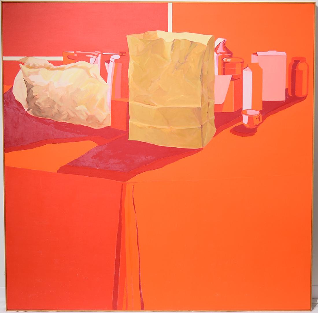 Oil On Canvas SALVATORE GRIPPI POP-EXPRESSIONIST: Details: Oil On Canvas SALVATORE GRIPPI POP-EXPRESSIONIST PAINTING 1979 Artist Signed Still-Life Original New York School Artwork Decorative Ithaca NY Unique Art This pop-expressionist still-life oil 