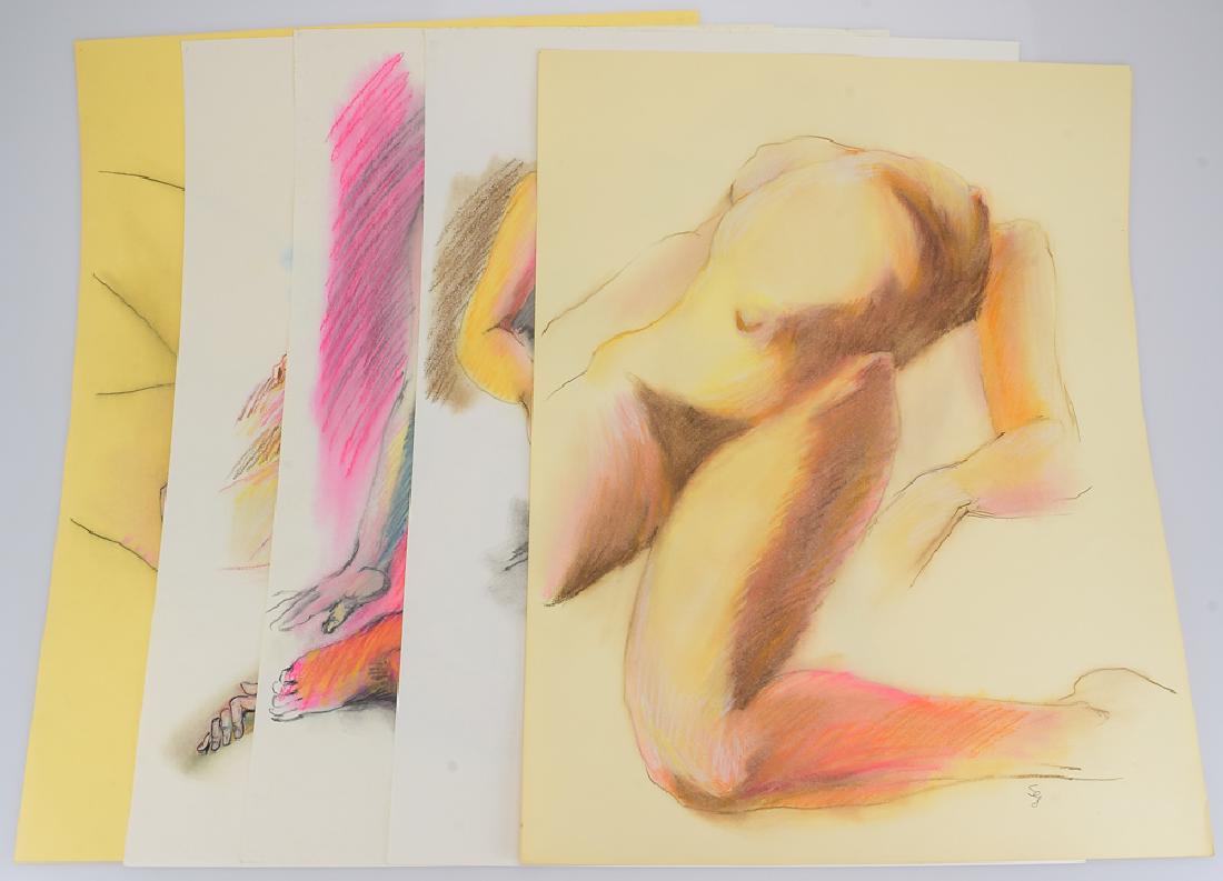 5pcs Colored Pencil Pastel ORIGINAL SALVATORE GRIPPI: Details: 5pcs Colored Pencil Pastel ORIGINAL SALVATORE GRIPPI NUDE STUDIES 1977 Artist Signed Female Forms New York School Unique Artwork Ithaca NY Decorative ArtThese 5 colored pencil and pastel stu