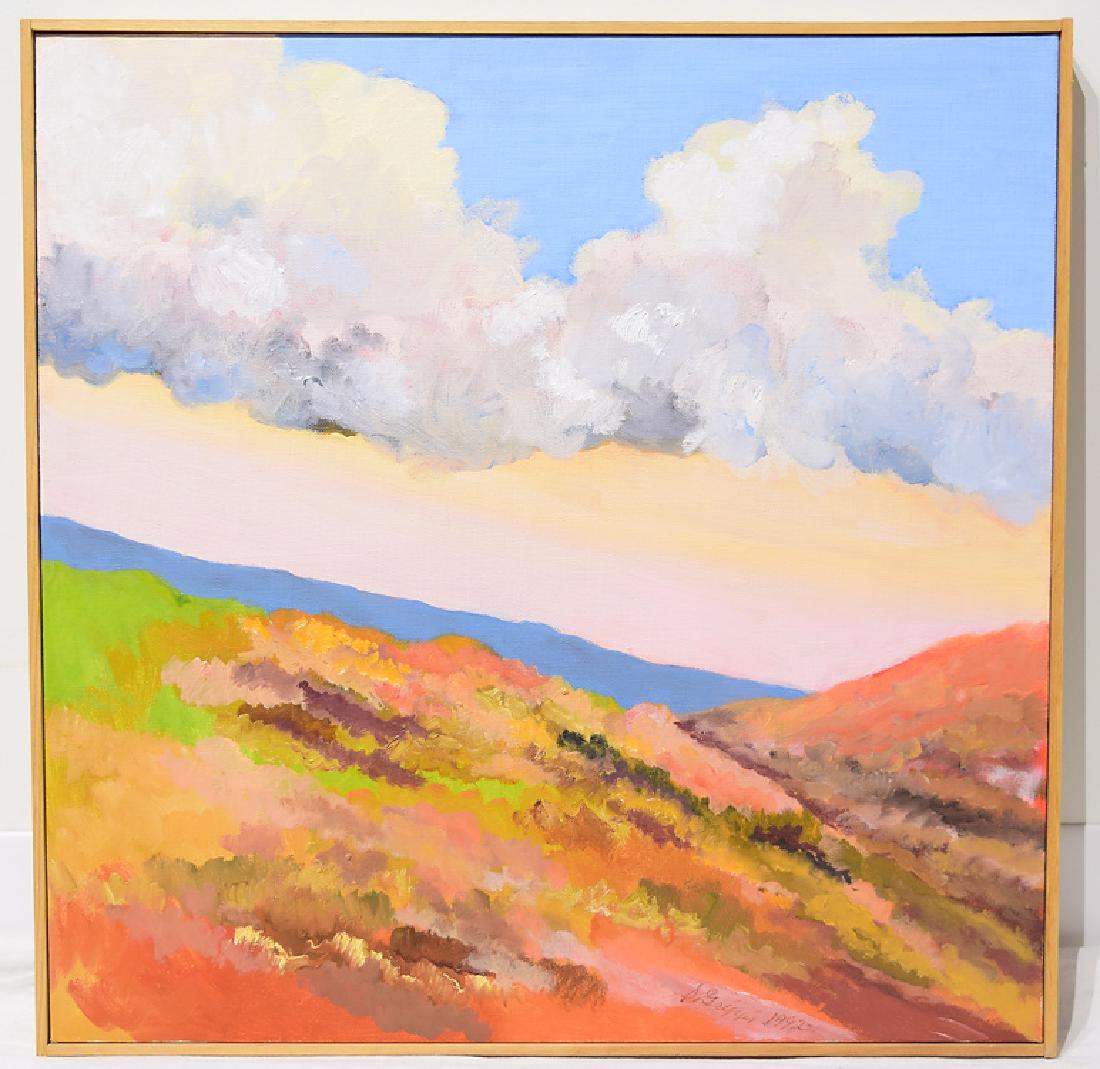 Landscape Oil Painting SALVATORE GRIPPI CANVAS 1992: Details: Landscape Oil Painting SALVATORE GRIPPI CANVAS 1992 Artist Signed New York School Abstract Expressionist Original Artwork Ithaca NY Unique Decorative Art This landscape oil painting on canva