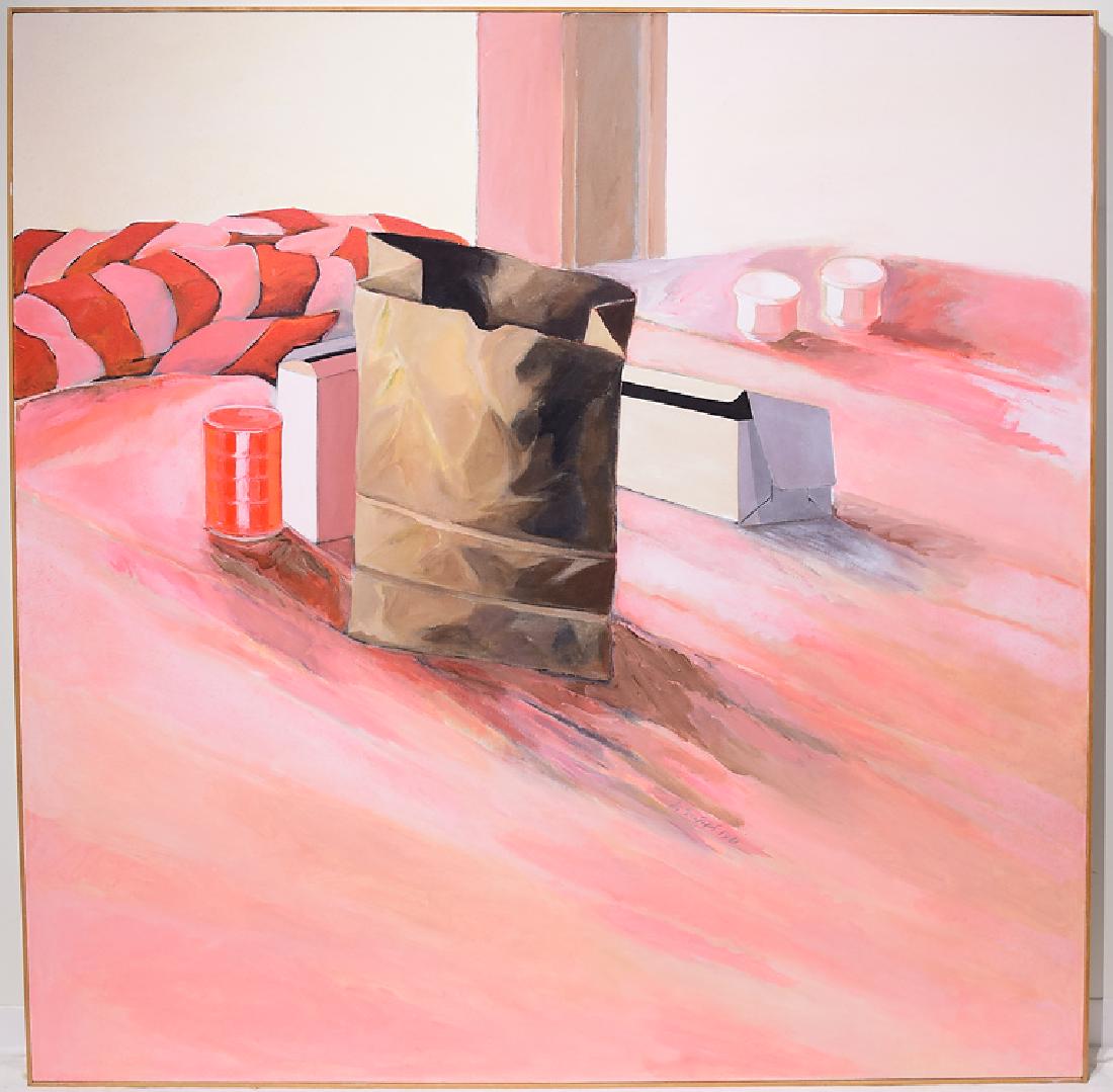 Still-Life Painting ORIGINAL SALVATORE GRIPPI: Details: Still-Life Painting ORIGINAL SALVATORE GRIPPI POP-EXPRESSIONIST OIL ON CANVAS 1981 Artist Signed New York School Ithaca College NY Unique Artwork Art This pop-expressionist still-life oil pa