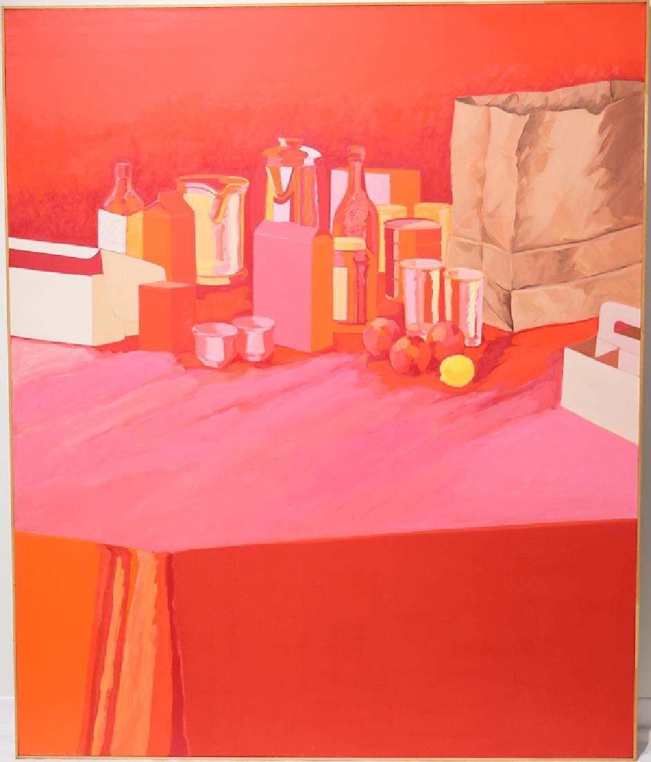 Oil On Canvas ORIGINAL SALVATORE GRIPPI: Details: Oil On Canvas ORIGINAL SALVATORE GRIPPI POP-EXPRESSIONIST STILL-LIFE PAINTING 1981 Artist Signed New York School Unique Ithaca NY Artwork This pop-expressionist still-life painting is signed 