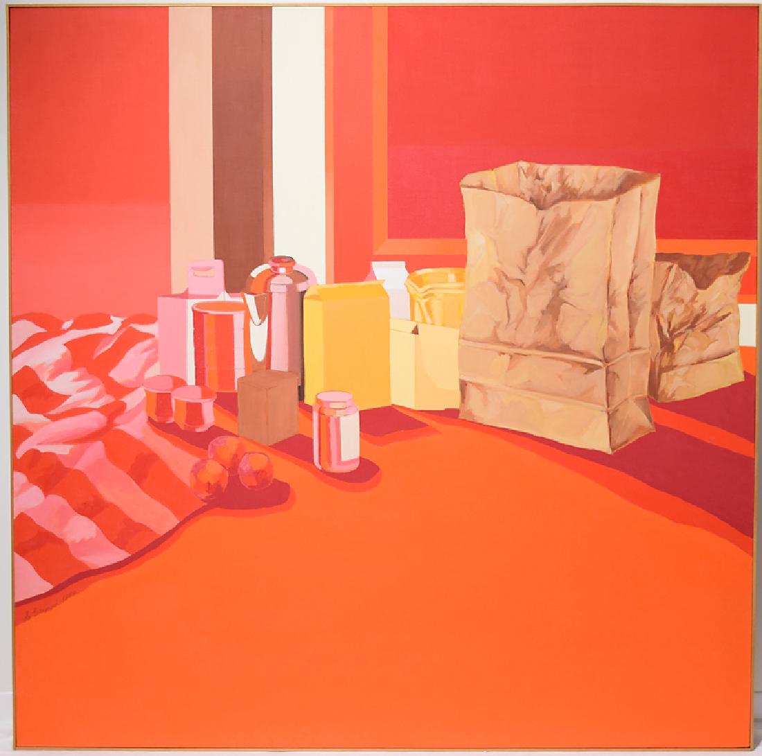 Original Still-Life SALVATORE GRIPPI POP-EXPRESSIONIST: Details: Original Still-Life SALVATORE GRIPPI POP-EXPRESSIONIST OIL ON CANVAS 1980 Artist Signed New York School Painting Unique Ithaca College NY Artwork Art This pop-expressionist still-life oil pa