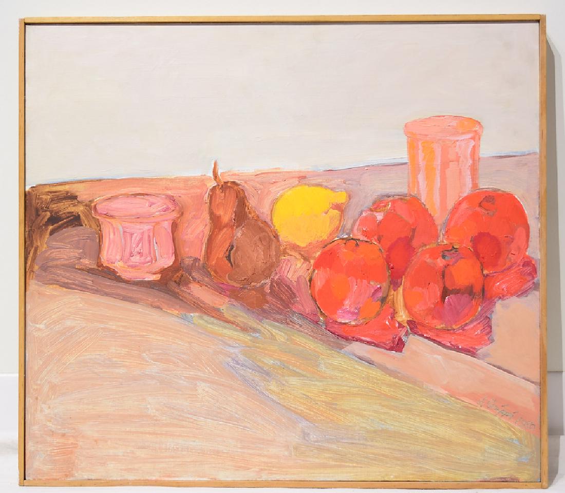 Original Oil Painting SALVATORE GRIPPI: Details: Original Oil Painting SALVATORE GRIPPI POP-EXPRESSIONIST STILL-LIFE 1980 Artist Signed Unique New York School Artwork Ithaca College NY Decorative Art This pop-expressionist still-life oil pa