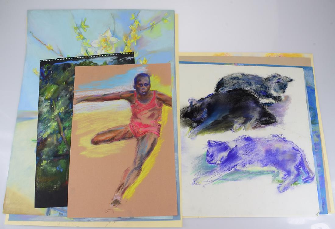 10pcs Rosalind Grippi Pastels ORIGINAL: Details: 10pcs Rosalind Grippi Pastels ORIGINAL DRAWINGS/DRAFTS/SKETCHES c1984 Artist Signed Decorative Unique Ithaca College New York Salvatore Grippi These 10 pastel drawings, drafts, and sketches