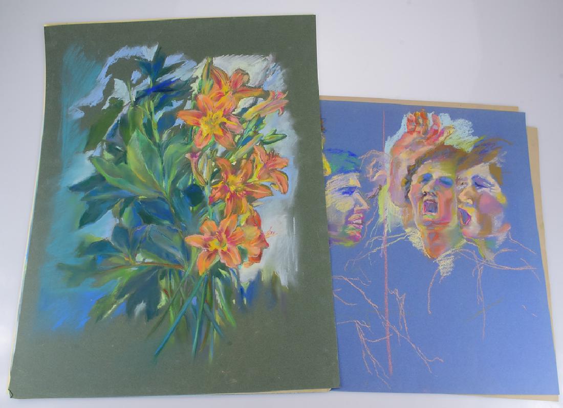 10pcs Drawings Drafts Sketches ORIGINAL ROSALIND GRIPPI: Details: 10pcs Drawings Drafts Sketches ORIGINAL ROSALIND GRIPPI PASTEL STILL-LIFES/PORTRAITS c1988 Artist Signed Ithaca College New York Salvatore Grippi These 10 pastel still-life and portrait draw