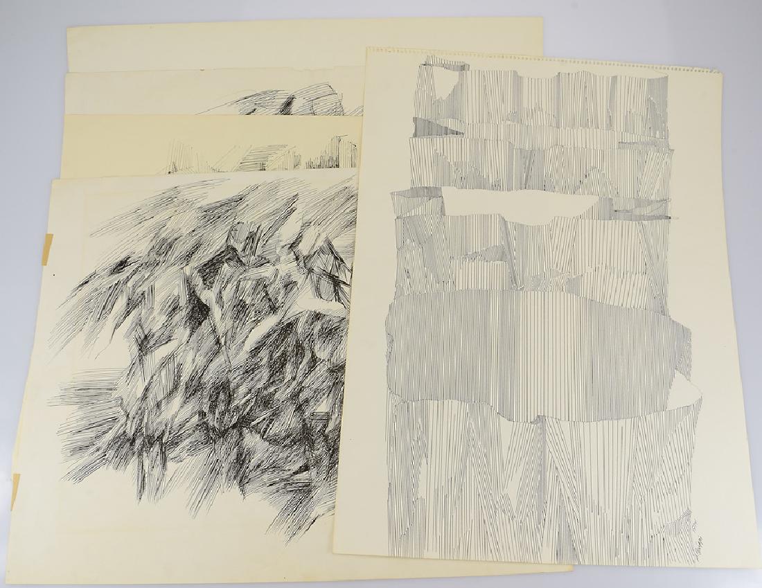 5Pcs Vintage American Artist EARLY SIGNED SALVATORE: Details: 5Pcs Vintage American Artist EARLY SIGNED SALVATORE GRIPPI 1961 1962 1964 1974 Still Life & Figure Drawings Studies Abstract Expressionism Ink Works on Paper New York School Ithaca This lot c