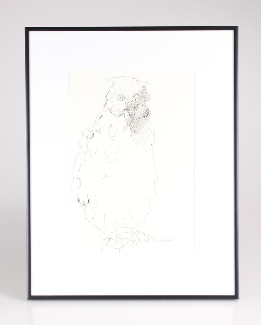 Framed Ink Drawing SALVATORE GRIPPI New York School: Details: Framed Ink Drawing SALVATORE GRIPPI New York School Artist Abstract Expressionist Illustration Artwork Ithaca NY Home/Office/Studio Decoration Art This framed ink drawing is signed by its cre