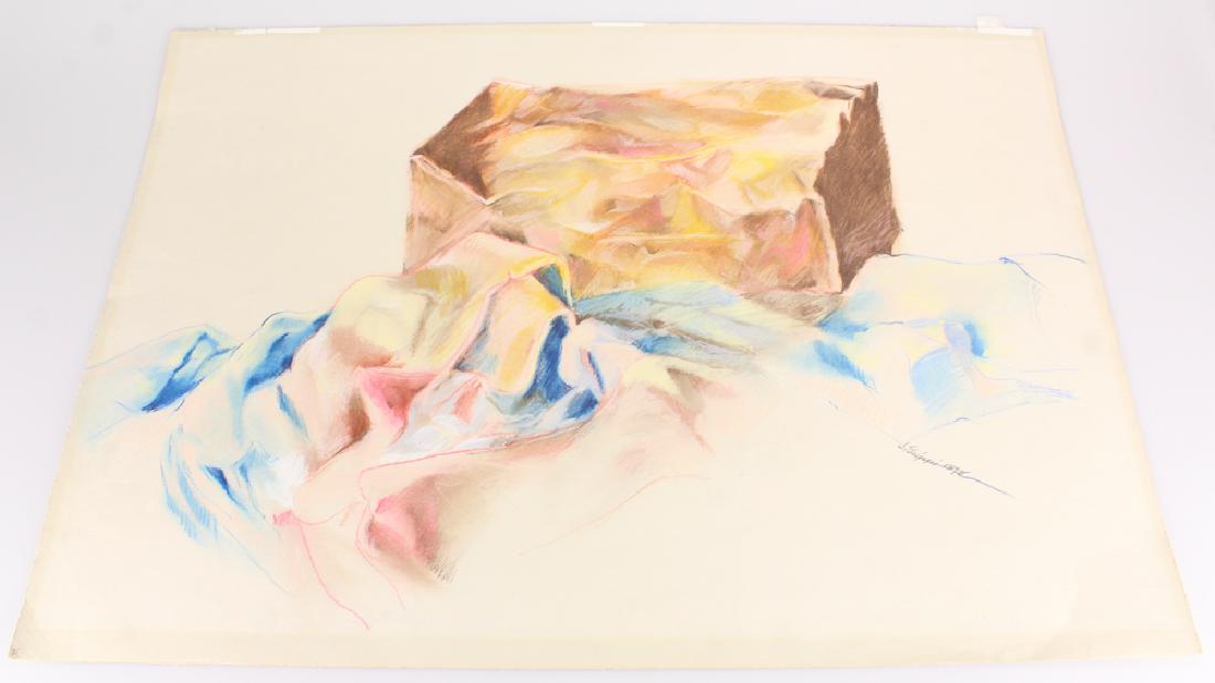 Artist Signed Pastel SALVATORE GRIPPI DRAWING 1978: Details: Artist Signed Pastel SALVATORE GRIPPI DRAWING 1978 Abstract Pop-Expressionist Still-Life New York School Artwork Ithaca NY Original Art This pastel pop-expressionist still-life is signed by