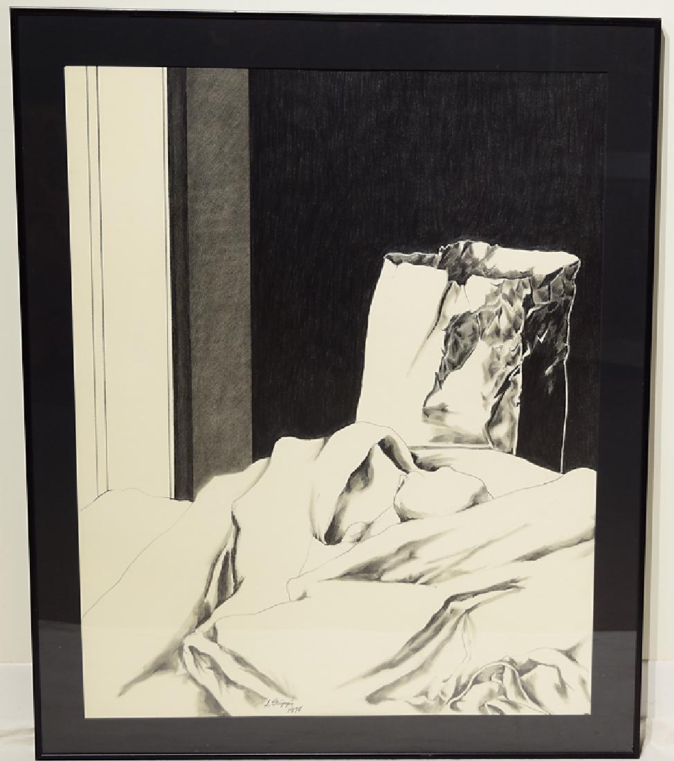 Salvatore Grippi STILL LIFE & DOOR JAMB 1978 Artist: Details: Salvatore Grippi STILL LIFE & DOOR JAMB 1978 Artist Signed Pencil Drawing In Frame Decorative Artwork Original New York School Artist Unique Art Piece This framed drawing in pencil bears the 