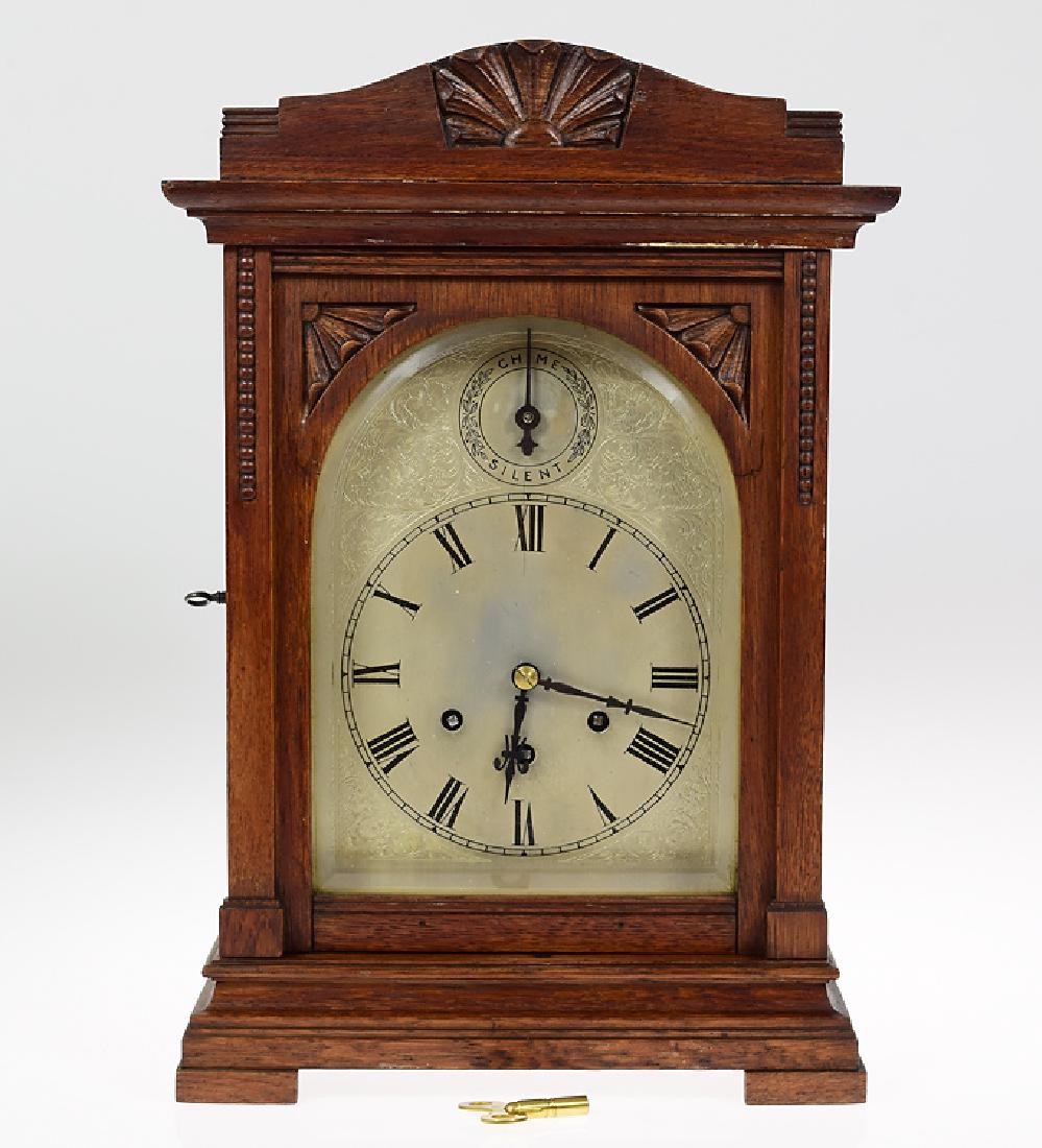 Gustav Becker ANTIQUE OAK MANTLE CLOCK 1918 Westminster