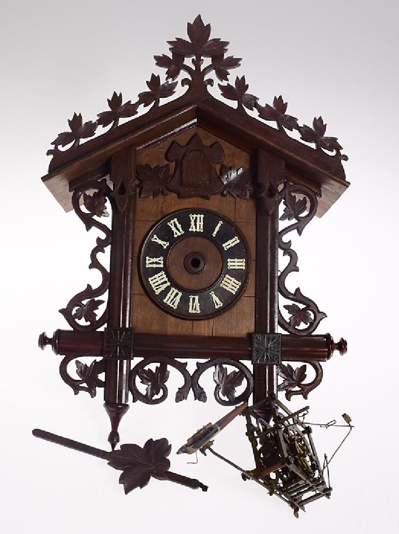 Antique Railroad Clock BLACK FOREST GERMANY 30-HOUR: Details: Antique Railroad Clock BLACK FOREST GERMANY 30-HOUR CUCKOO CLOCK c1915 Hand Carved Wooden Articulated Winged Bird R Weisser & Co Maker: R. Weisser & Co. Movement History of Maker: The largely