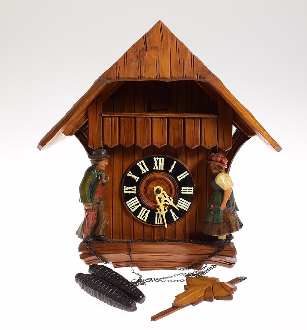 Proposal Cuckoo Clock EXCELLENT CONDITION VINTAGE BLACK: Details: Proposal Cuckoo Clock EXCELLENT CONDITION VINTAGE BLACK FOREST HAND CARVED WALL CLOCK 1954 German Collectible Decorative Clock Maker: Unknown History of Maker: N/A Country of Origin: Ger