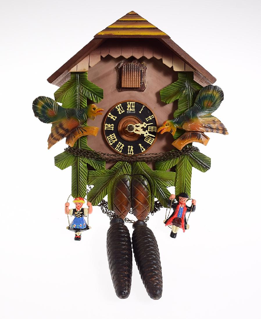 Swing Pendulum Clock CUCKOO CLOCK VINTAGE GERMAN BLACK