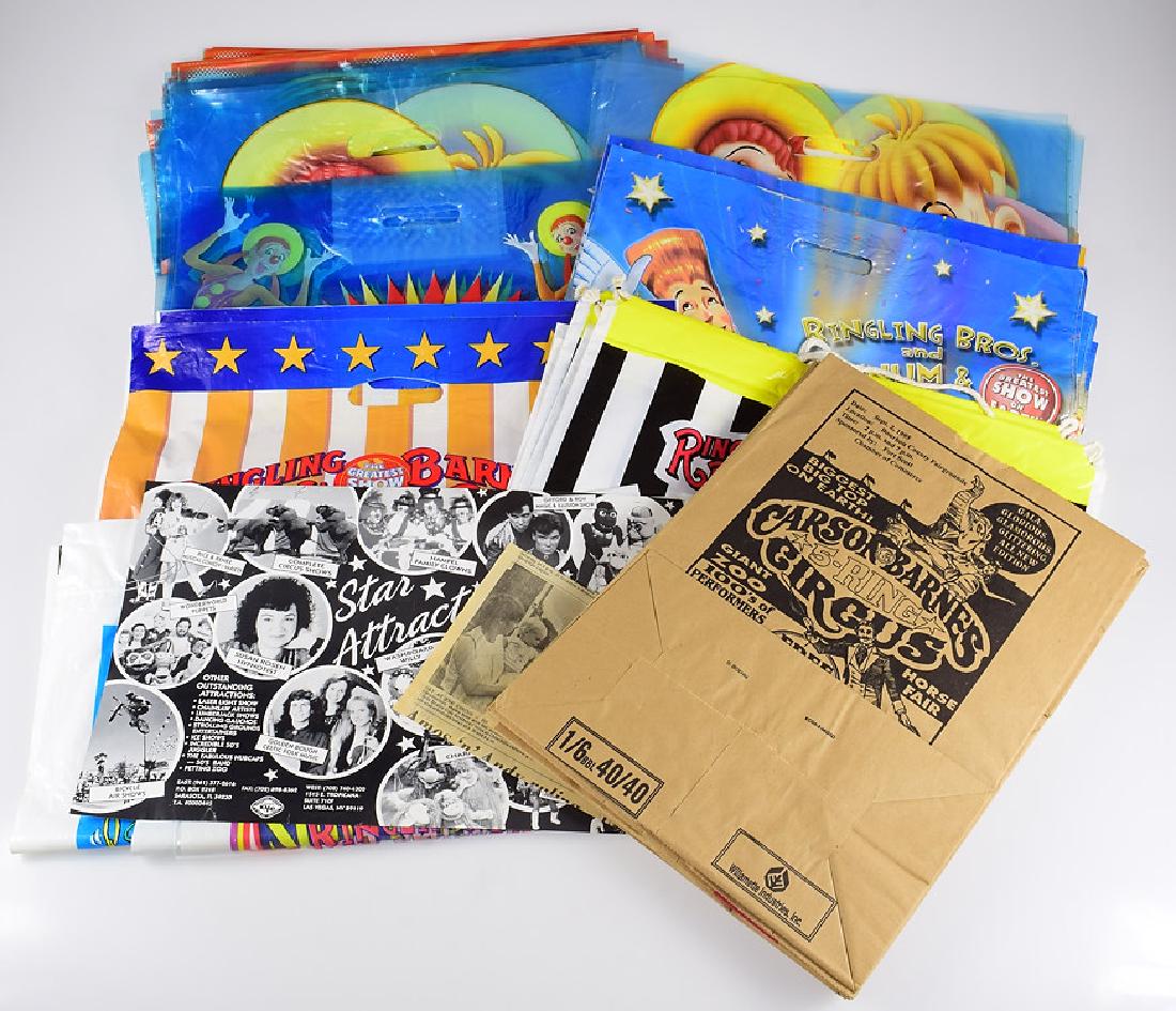 Collectible Circus Souvenirs RINGLING BROS & BARNUM &: Details: Collectible Circus Souvenirs RINGLING BROS & BARNUM & BAILEY CARSON & BARNES CIRCUS PLASTIC & PAPER BAGS c1989-1995 Decorative Collector's Items This large collection of circus materials feat
