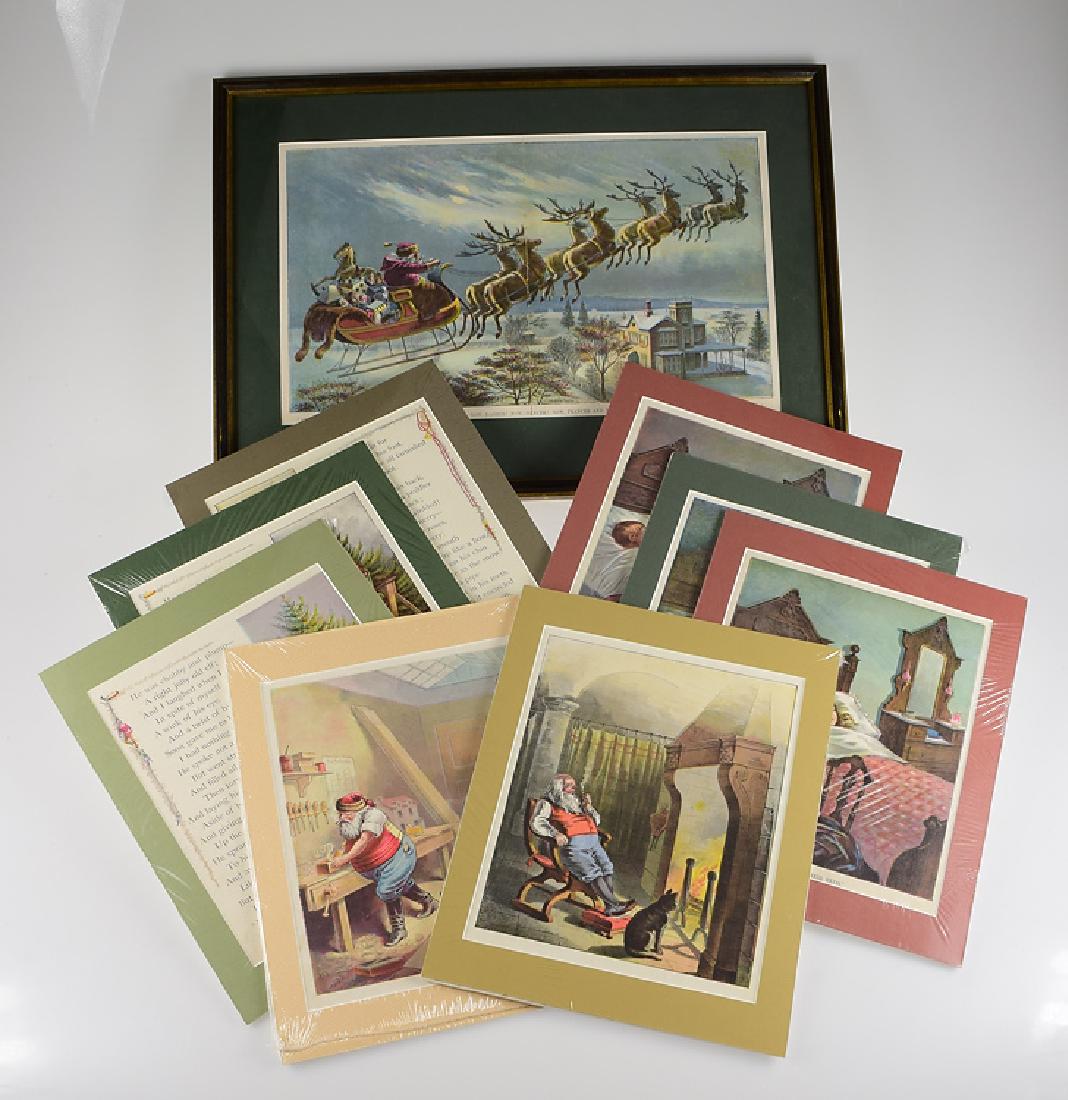 9pcs Christmas Santa Claus ANTIQUE VICTORIAN: Details: 9pcs Christmas Santa Claus ANTIQUE VICTORIAN CHROMOLITHOGRAPH ILLUSTRATIONS TWAS THE NIGHT BEFORE CHRISTMAS c1890 Children's Book Collectible Artwork These 9 antique Victorian chromolithograp