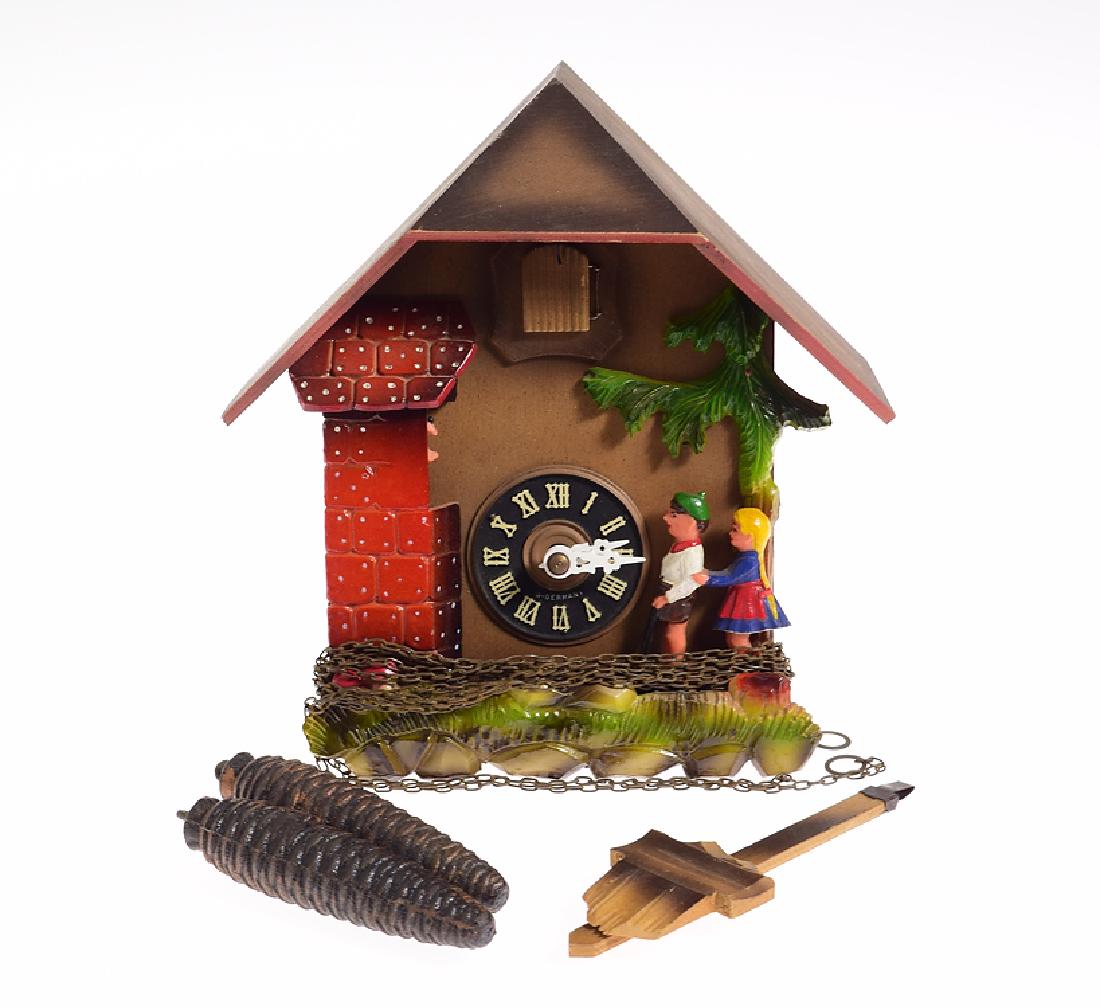 Hansel & Gretel CUCKOO CLOCK EXCELLENT CONDITION GERMAN: Details: Hansel & Gretel CUCKOO CLOCK EXCELLENT CONDITION GERMAN BLACK FOREST CLOCK WITH WITCH c1975 Collectible Fairy Tale Clock Maker: UnknownHistory of Maker: N/ACountry of Origin: Germany