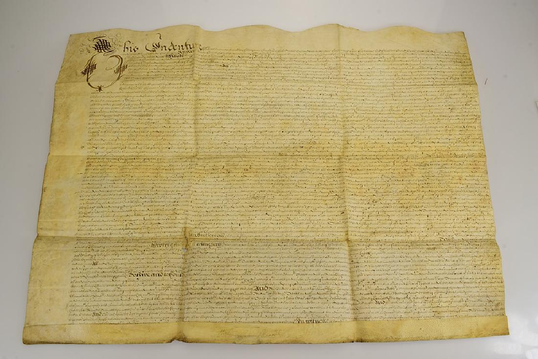 Vellum Large Format ANTIQUE 17TH CENTURY LAND INDENTURE (1 of 8)