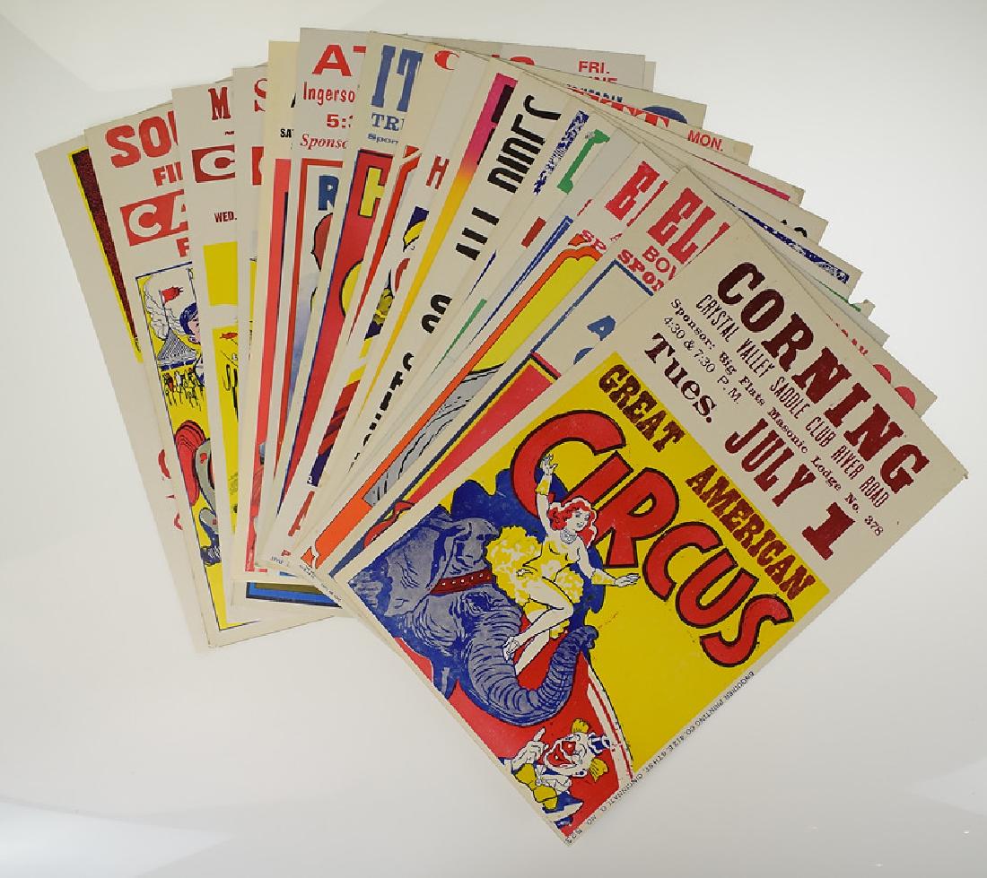 20pcs Poster-Board Signs VINTAGE & MODERN CIRCUS FAIR &: Details: 20pcs Poster-Board Signs VINTAGE & MODERN CIRCUS FAIR & CARNIVAL SIGNAGE Clyde Beatty Cole Bros Hoxie Bros Great American Circus Southport Fire Department Carnival This lot features 20 vintag
