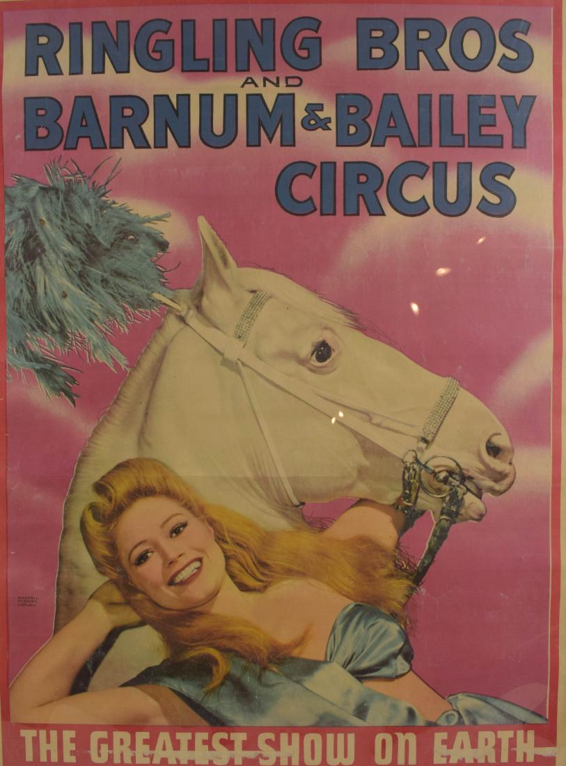 Vintage Circus Poster RINGING BROS AND BARNUM & BAILEY: Details: Vintage Circus Poster RINGING BROS AND BARNUM & BAILEY CIRCUS POSTER 1944 Maxwell Frederic Coplan Entertainment Advertisement Greatest Show on Earth Horse This 1944 vintage original poster fo