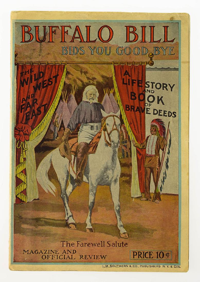 Original Antique Program BUFFALO BILL & PAWNEE BILL: Details: Original Antique Program BUFFALO BILL & PAWNEE BILL WILD WEST & FAR EAST FAREWELL SHOWS c1911 Circus Cowboys & Indians Native Americans Guns Shooting Americana This antique Buffalo Bill prog