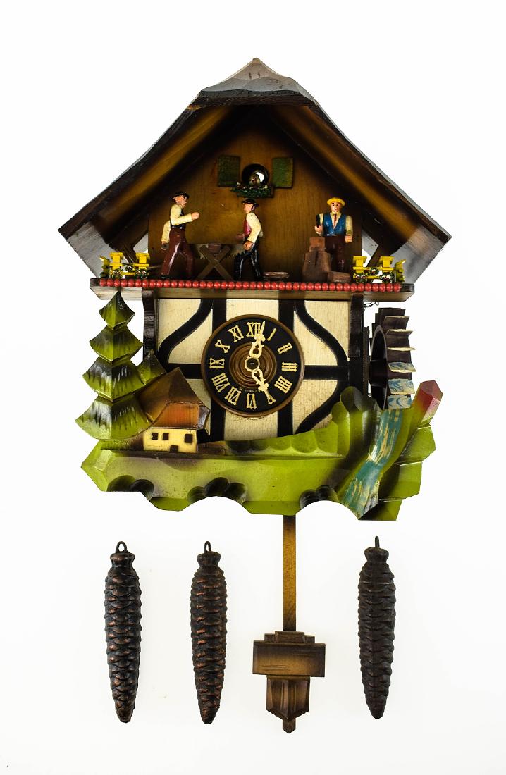 Black Forest Clock MUSICAL CUCKOO CLOCK E: Details: Black Forest Clock MUSICAL CUCKOO CLOCK E SCHMECKENBECHER ORIGINAL HAND CARVED VINTAGE 1969 Music Box German Collectible Wall Clock Maker: E. Schmeckenbecher with Regula movement History of M