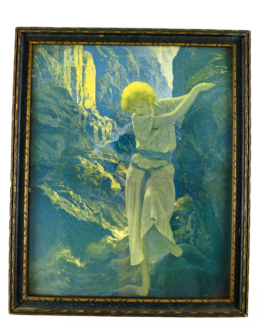 Maxfield Parrish ANTIQUE FRAMED PRINT THE KNAVE: Details: Maxfield Parrish ANTIQUE FRAMED PRINT THE CANYON c1924 Period Frame 14â€ x 17â€ Vivid Colors American Artist Collectible ArtThis lot consists of an antique framed Maxfield Parrish prin