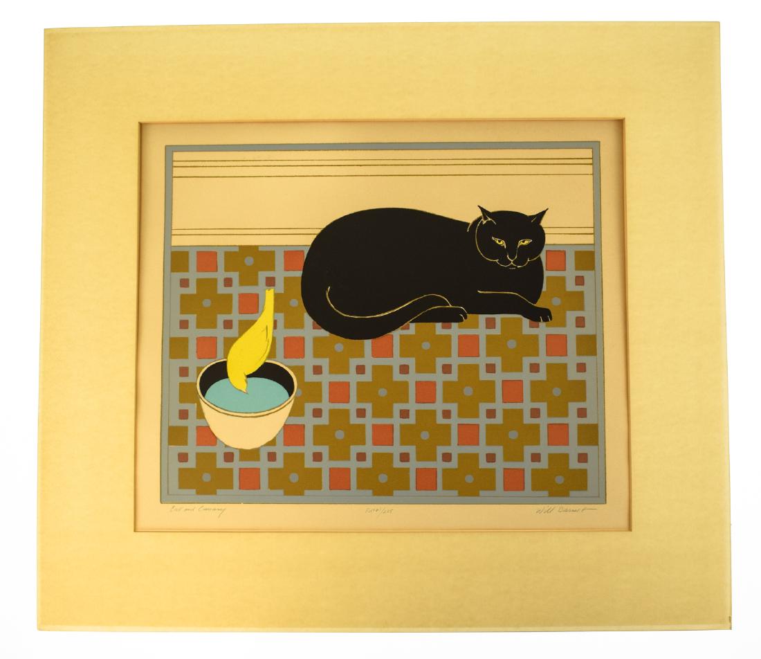 Will Barnet CAT AND CANARY  Serigraph Signed  Numbered (1 of 8)