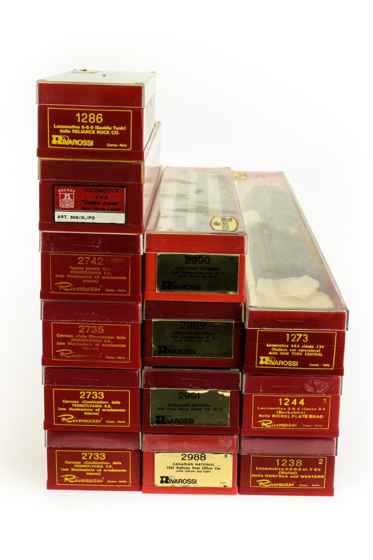 13Pcs Vintage Model Railroad COLLECTIBLE RIVAROSSI &: Details: 13Pcs Vintage Model Railroad COLLECTIBLE RIVAROSSI & POCHER HO MODEL TRAINS Engine Passenger Casey Jones Locomotive Canadian National Berkshire Vista Dome Coach This collection features twelv