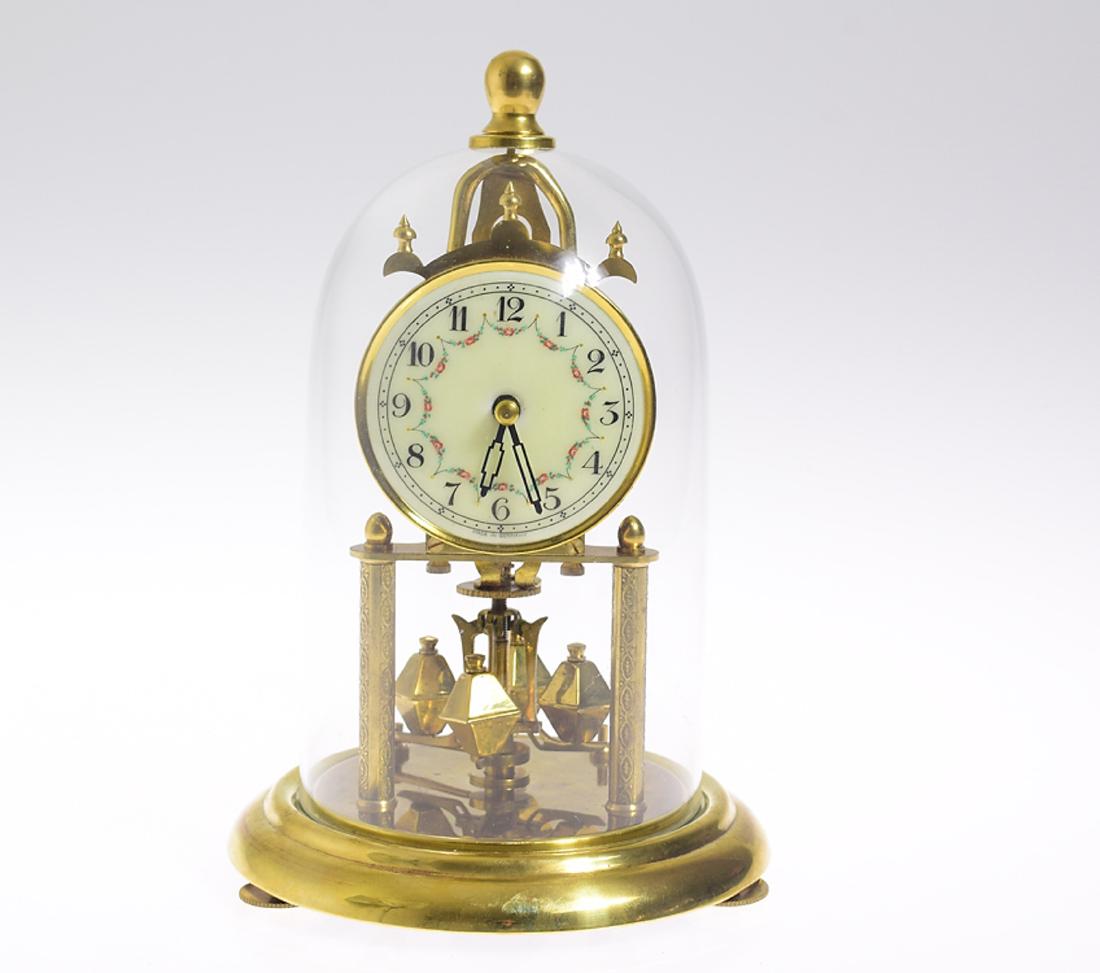 Euramca Trading Corp TORSION 400-DAY ANNIVERSARY CLOCK: Details: Euramca Trading Corp TORSION 400-DAY ANNIVERSARY CLOCK VINTAGE EDGAR HENN 1953 Diamond Shaped Pendulum Balls Locking Device Screw Down Glass Dome Decorative German 'Anniversary'/Year Clock Ma