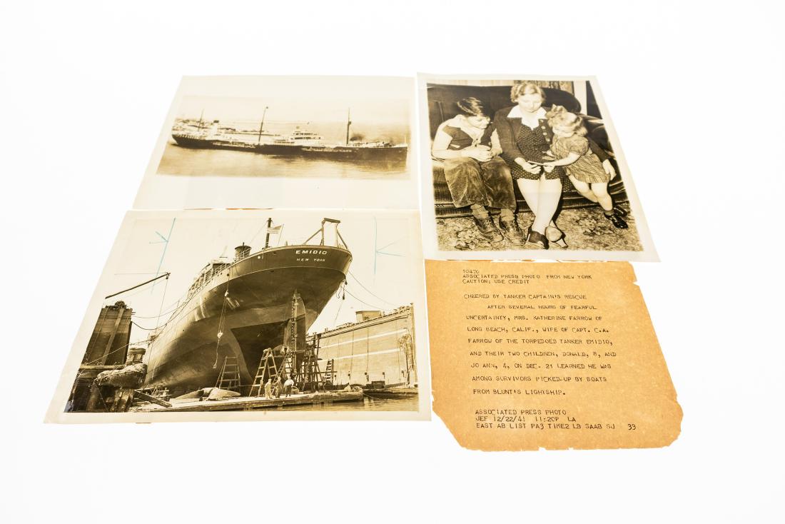 3Pcs WWII Torpedoed Tanker ANTIQUE ASSOCIATE PRESS (1 of 11)