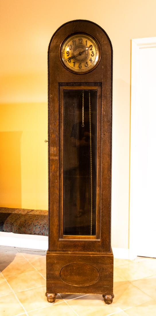 Solid Oak ANTIQUE GRANDFATHER CLOCK Estate Complete