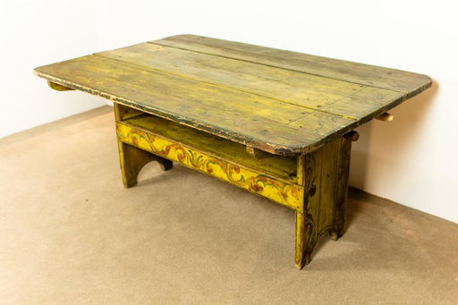 Convertible Table Antique Pennsylvania Dutch Painted May 26 2019 Worth Auctions In Ny