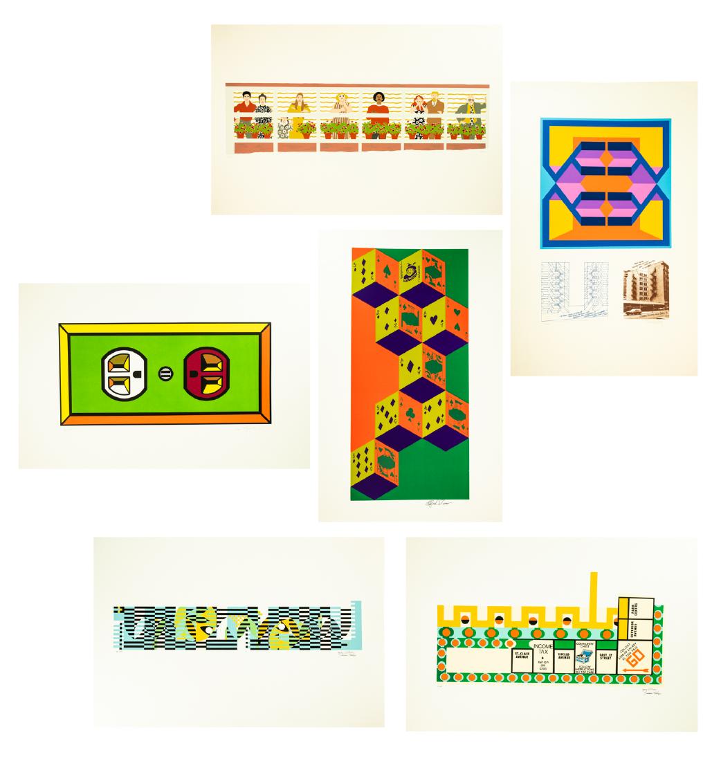 Collectible Prints PRINT PORTFOLIO CITY CANVASES: Collectible Prints PRINT PORTFOLIO CITY CANVASES CLEVELAND 1973 Signed Numbered Mort Epstein Joe Hrudy Elijah Shaw Phyllis Sloane Susan Todys Jody Trivison Art Artists Modern Abstract Details: This l