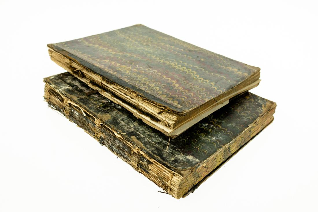 2Pcs Collectible Ephemera ANTIQUE UPSTATE NY AUTOGRAPH: 2Pcs Collectible Ephemera ANTIQUE UPSTATE NY AUTOGRAPH BOOK AND SCRAPBOOK Palmyra Canandaigua New York Poetry Sketchbook Notebook Pressed Flowers Newspaper Clippings Written Exercises Manuel of Phonog