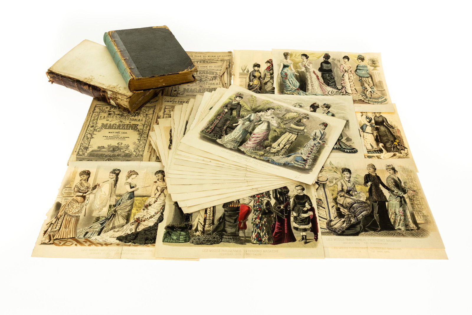 22Pcs ANTIQUE LADIES′ FASHION MAGAZINES Fashion: 22Pcs ANTIQUE LADIES′ FASHION MAGAZINES Fashion Plates Hand‐Colored Illustrated Peterson′s Ladies National Magazine 1869‐1875 Godey′s Lady′s Book and Magazine 1864 