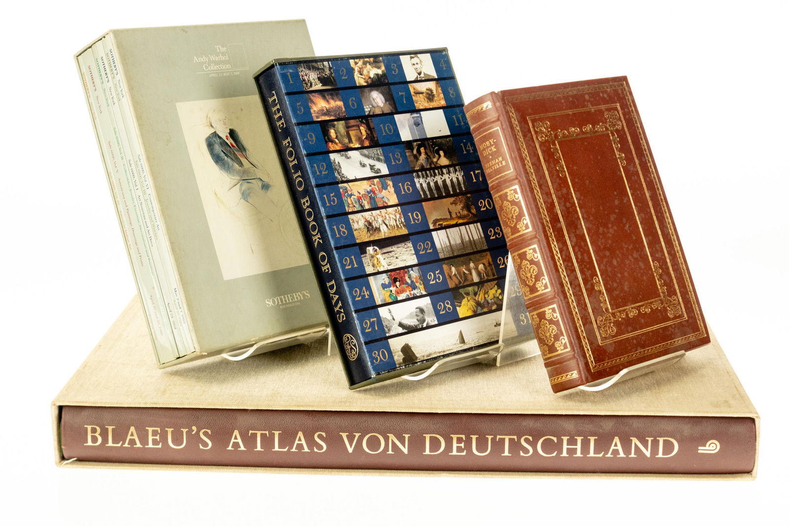 9V COLLECTIBLE ESTATE BOOKS Limited Edition: 9V COLLECTIBLE ESTATE BOOKS Limited Edition Leatherbound Folio Society Moby‐Dick Herman Melville Whaling Prints Willard Thorp Franklin Library Deluxe Full‐Leather Gilt Folio Book of Days R
