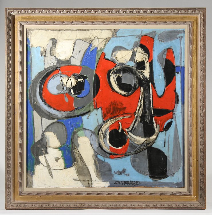 Signed CLAUDE VENARD Original Oil On Canvas Cubist: Details: This striking original oil painting is exemplary of the Claude Venard's distinctive post-Cubist style; abiding fascination with abstracted still life compositions; and extensive use of except